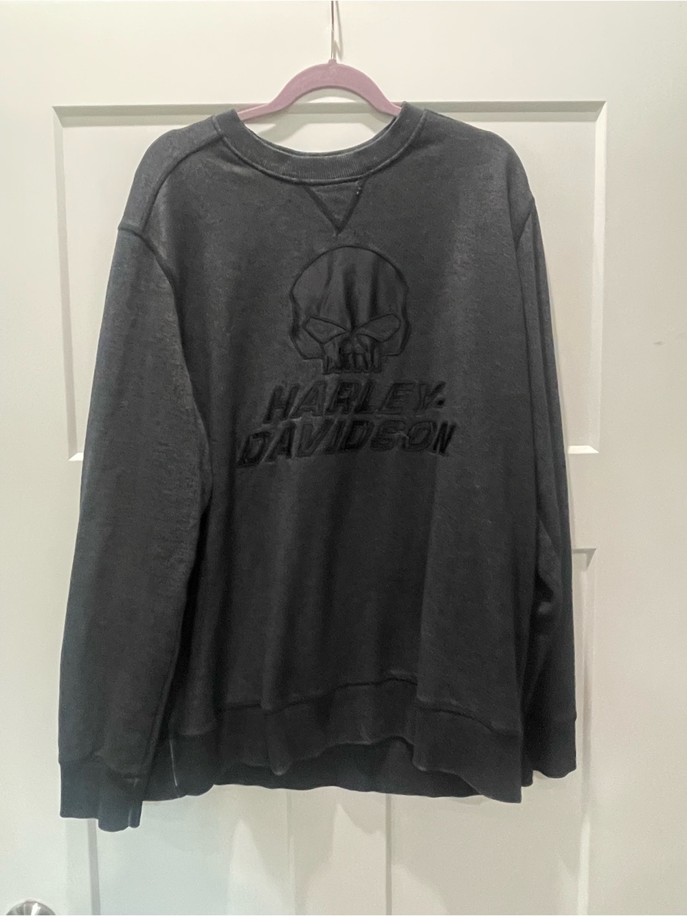 Harley-Davidson Charcoal Black Skull Crewneck Sweatshirt